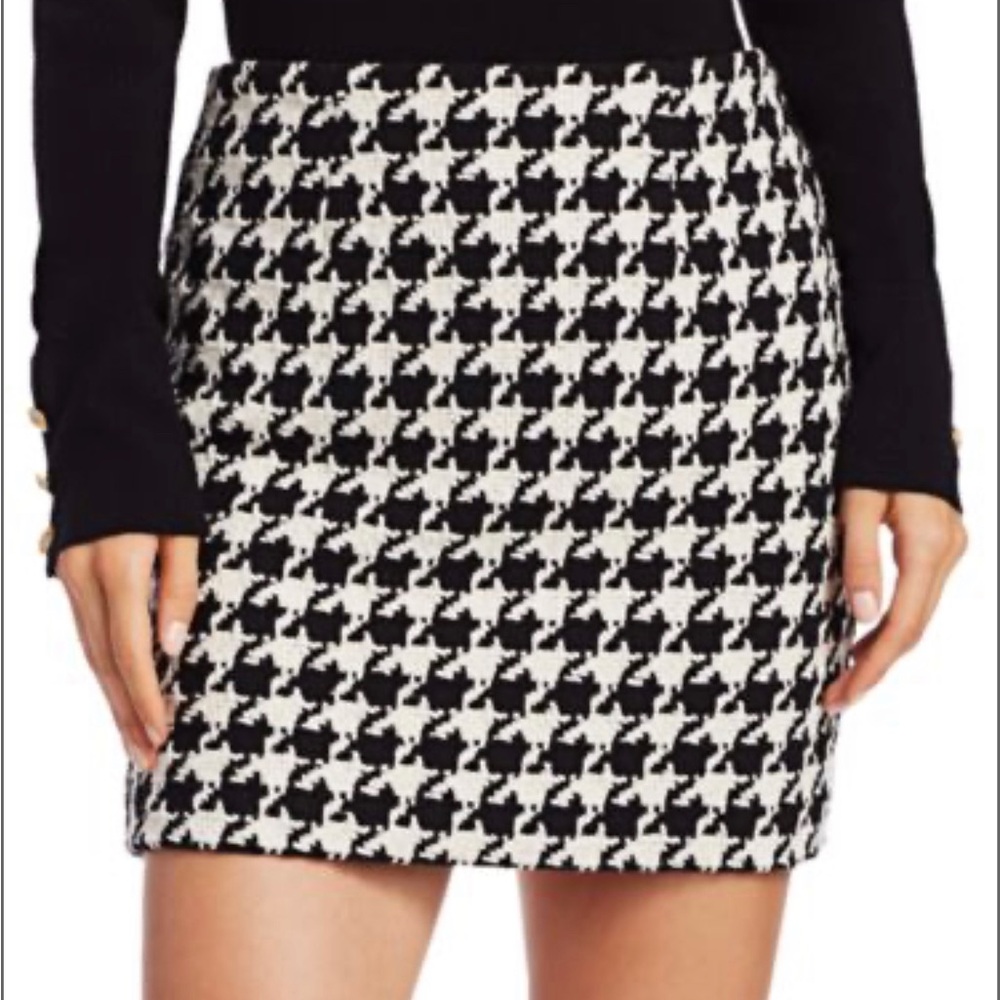 L’AGENCE Livia Houndstooth Tweed Mini Skirt NWT Sz 6